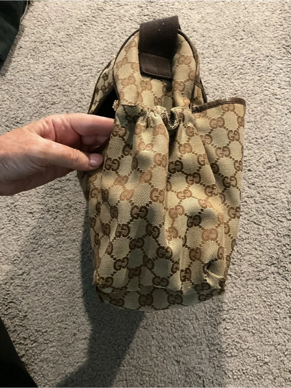 Gucci Vintage Monogram Diaper Messenger Laptop Bag Shoulder Crossbody Purse